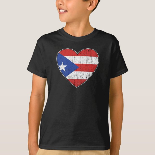 Puerto Rico Flagga Kärlek Heart Puertorica T Shirt (Framsida)