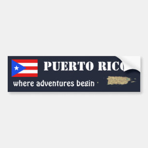 Puerto Rico Flagga + Kart Dekal