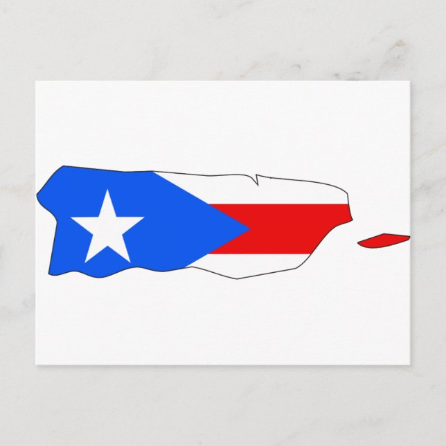Puerto Rico Flagga Karta Vykort (Framsida)