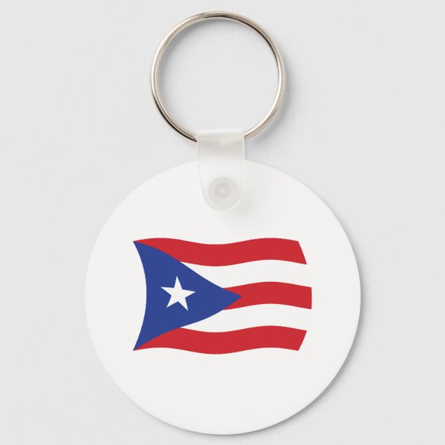 Puerto Rico Flagga Keychain Nyckelring (Framsida)