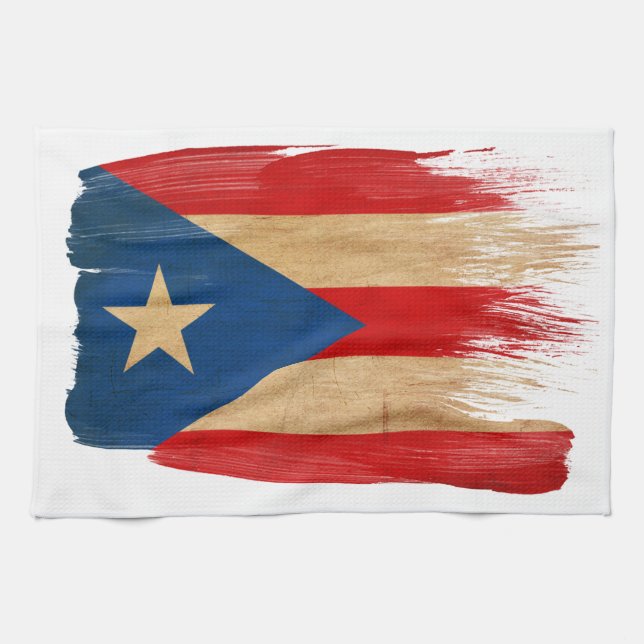 Puerto Rico flagga Kökshandduk (Horisontell)