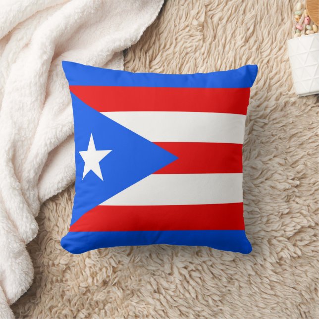Puerto Rico flagga Kudde (Filt)