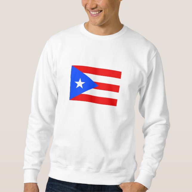 Puerto Rico Flagga Lång Ärmad Tröja (Framsida)