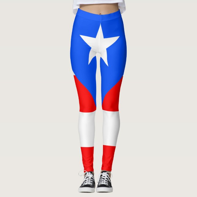 Puerto Rico flagga Leggings (Framsida)