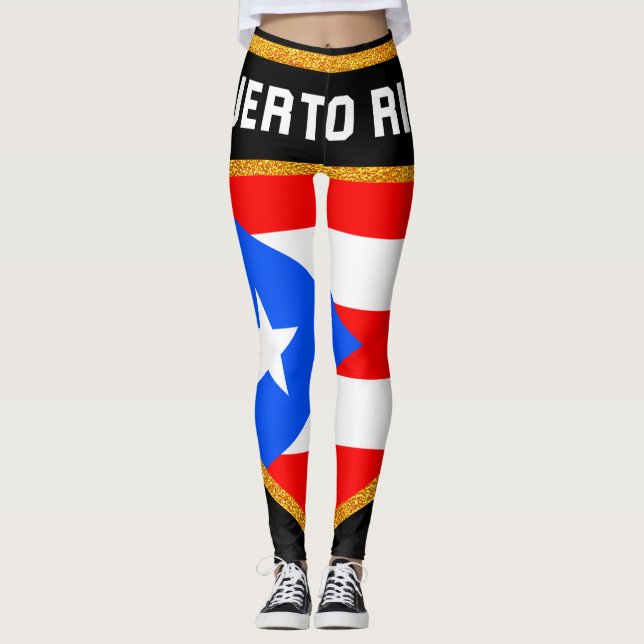 Puerto Rico flagga Leggings (Framsida)