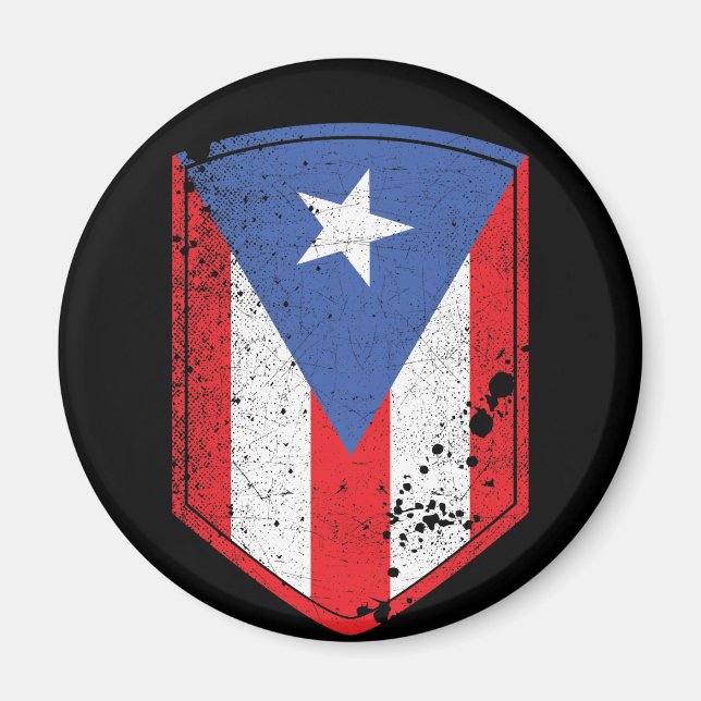 Puerto Rico Flagga Magnet (Framsidan)