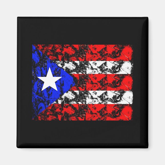 Puerto Rico Flagga Magnet (Framsidan)