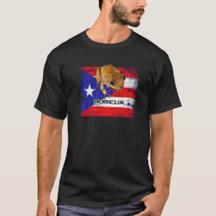 Puerto Rico Flagga Med Boricua Coqui Patriotisk Gr T Shirt