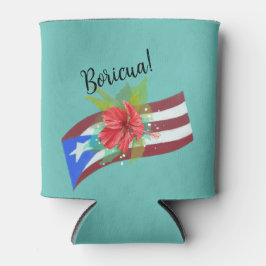 Puerto Rico flagga med flor de maga boricua