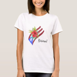 Puerto Rico flagga med flor de maga boricua T Shirt