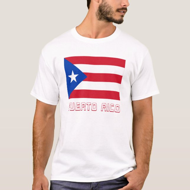 Puerto Rico flagga med namn T Shirt (Framsida)