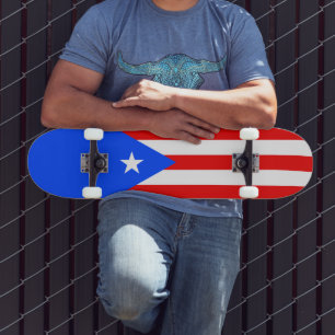 Puerto Rico-flagga Mini Skateboard Bräda 18,5 Cm