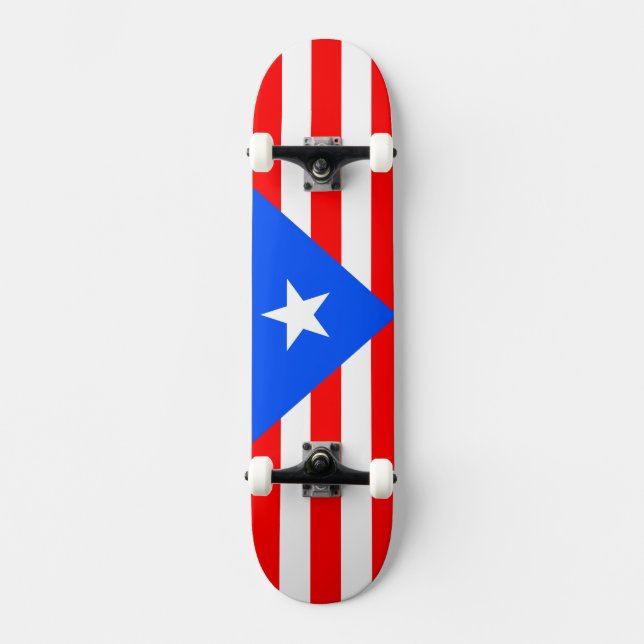 Puerto Rico Flagga Mini Skateboard Bräda 18,5 Cm (Framsida)