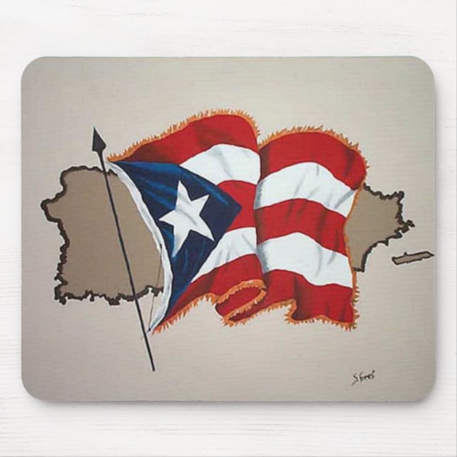 Puerto Rico Flagga Mouse Pad! Musmatta (Framsidan)