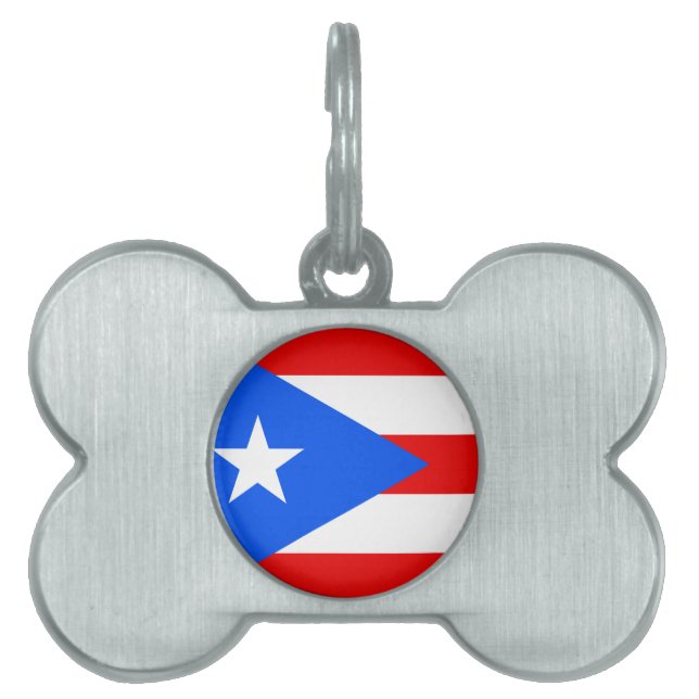 Puerto Rico flagga Namnbricka Husdjur (Framsidan)
