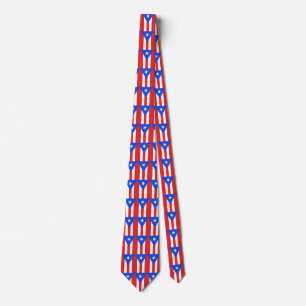 Puerto Rico Flagga Necktie Slips