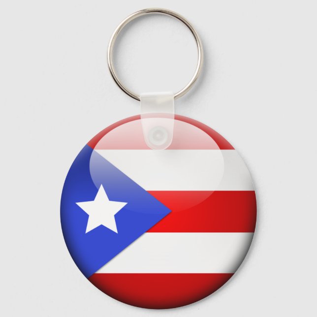 Puerto Rico Flagga Nyckelring (Framsida)