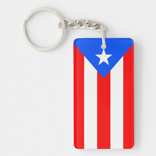 Puerto Rico Flagga Nyckelring (Framsidan)
