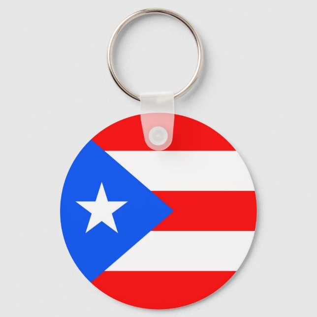 Puerto Rico Flagga Nyckelring (Framsida)