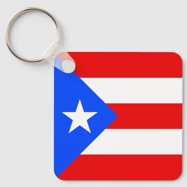 Puerto Rico Flagga Nyckelring (Framsida)