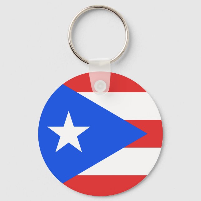 Puerto Rico Flagga Nyckelring (Framsida)
