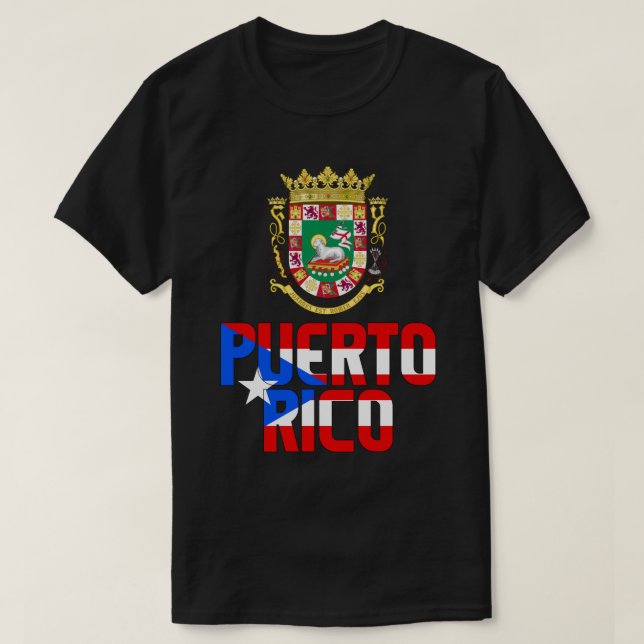 Puerto Rico Flagga och Jacka av Arm Patriotic T Shirt (Design framsida)