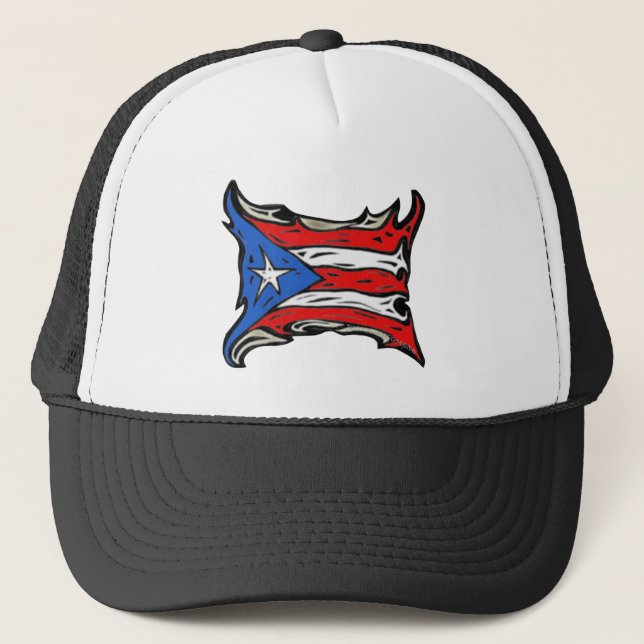 Puerto Rico Flagga of Reggaeton Truckerkeps (Framsida)