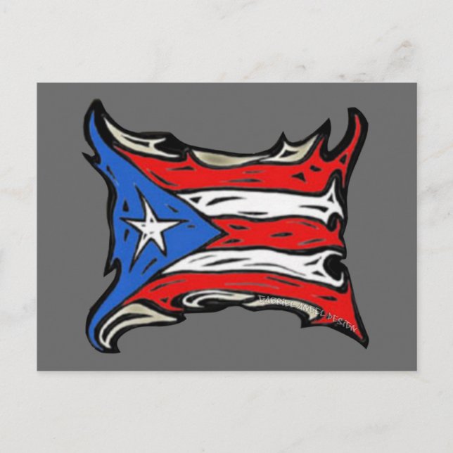 Puerto Rico Flagga of Reggaeton Vykort (Framsida)