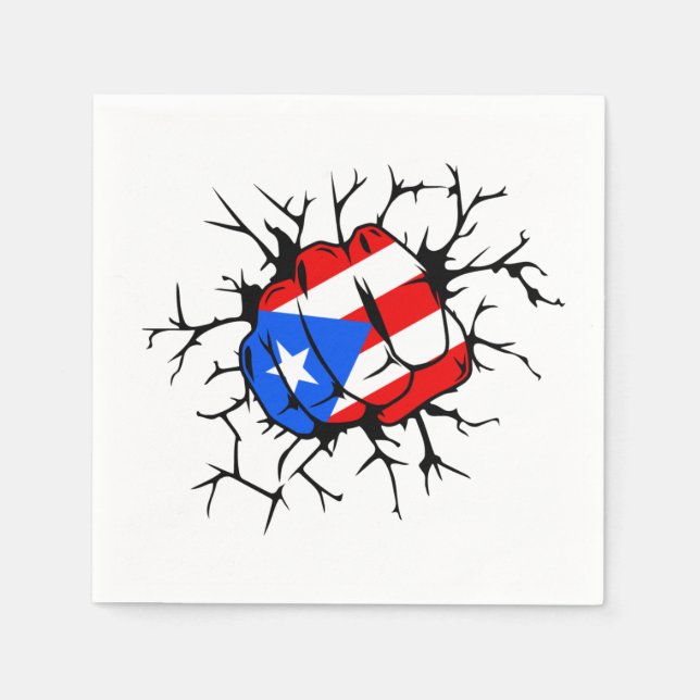 Puerto Rico Flagga Pappersservett (Framsidan)