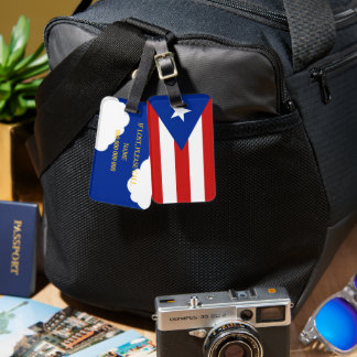 Puerto Rico Flagga Patriotisk Semester Bagagebricka