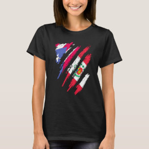 Puerto Rico Flagga Peru Grown Patriot Land Rand T Shirt