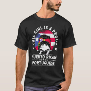 Puerto Rico Flagga Portugal Grown Women Girl Pride T Shirt