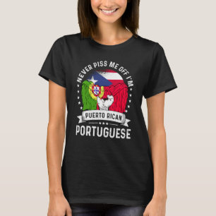 Puerto Rico Flagga Portugal Odlat Humor Stolthet T Shirt