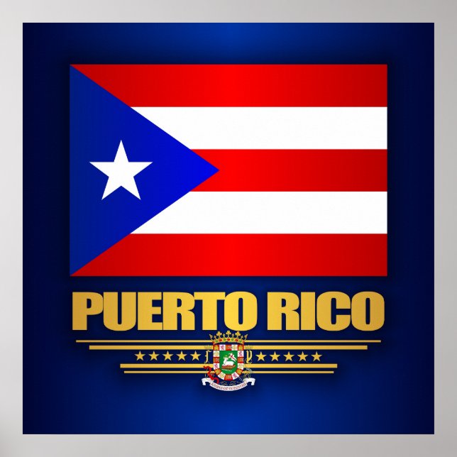Puerto Rico Flagga Poster (Framsidan)