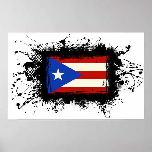 Puerto Rico Flagga Poster (Framsidan)