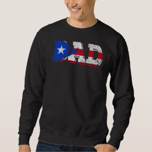Puerto Rico Flagga Pridet Fars dag Puerto Rican D Lång Ärmad Tröja