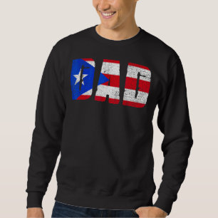 Puerto Rico Flagga Pridet Fars dag Puerto Rican D Lång Ärmad Tröja