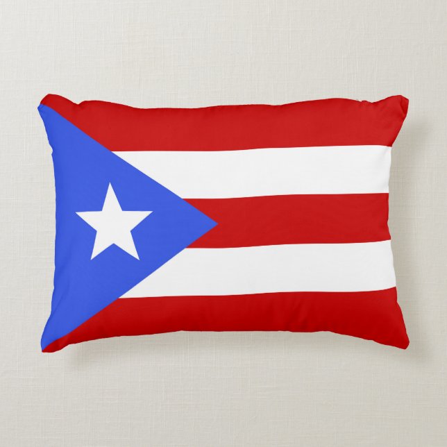 Puerto Rico flagga Prydnadskudde (Framsidan)