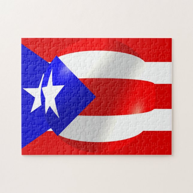 Puerto Rico Flagga Puzzle Pussel (Horisontell)