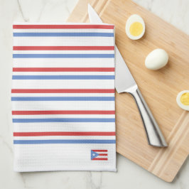 Puerto Rico Flagga Ränder Sabor de Mi Tierra Kökshandduk