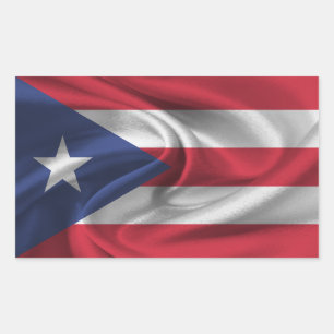 Puerto Rico Flagga Rektangulärt Klistermärke
