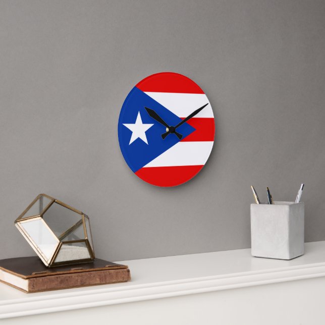 Puerto Rico flagga Rund Klocka (Kontor)
