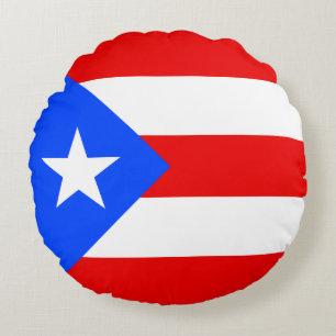 Puerto Rico-flagga Rund Kudde