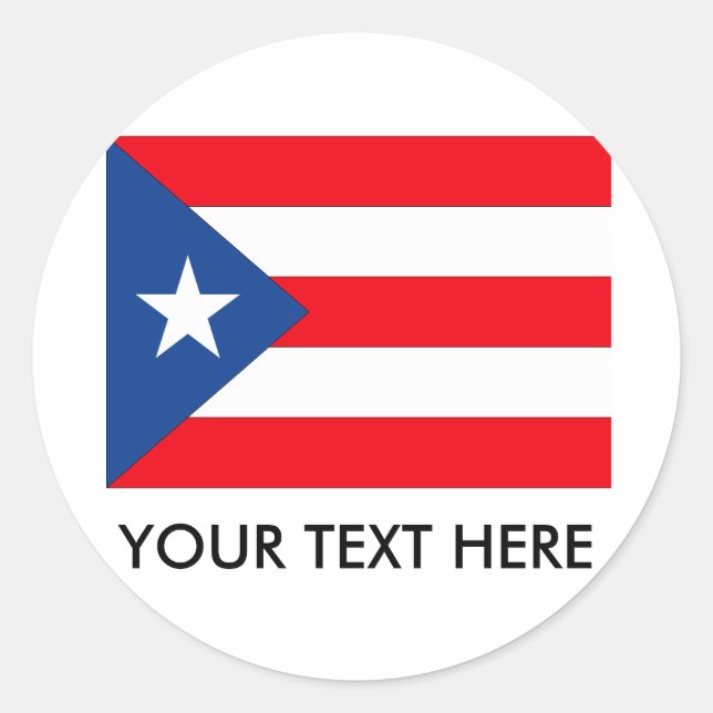 Puerto Rico Flagga Runt Klistermärke (Framsida)