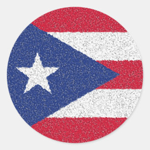 PUERTO RICO FLAGGA RUNT KLISTERMÄRKE
