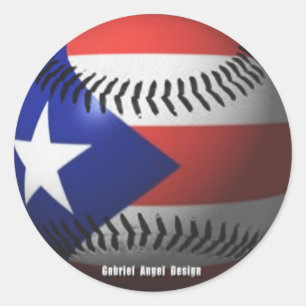 Puerto Rico Flagga som täcker en basket Runt Klistermärke