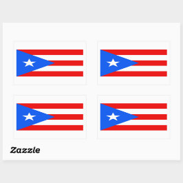 Puerto Rico Flagga Sticker Rektangulärt Klistermärke