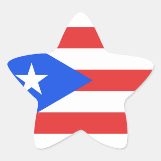Puerto Rico Flagga Stjärnformat Klistermärke
