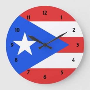 Puerto Rico Flagga Stor Klocka