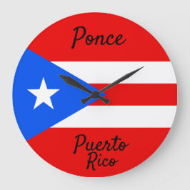 Puerto Rico Flagga Stor Klocka